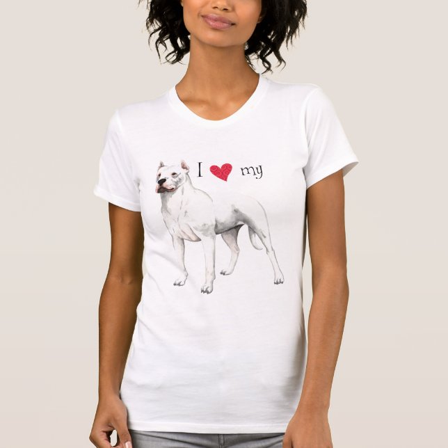 I Liebe mein Dogo Argentino T-Shirt (Vorderseite)