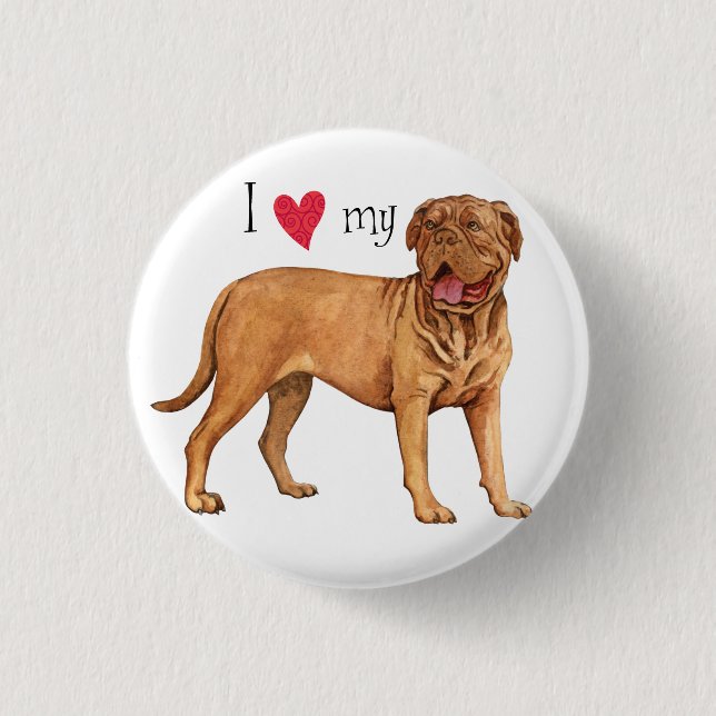 I Liebe mein Dogue de Bordeaux Button (Vorderseite)