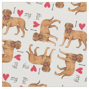 I Liebe mein Dogue de Bordeaux Stoff