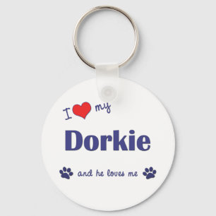 I Liebe mein Dorkie (männlicher Hund) Schlüsselanhänger