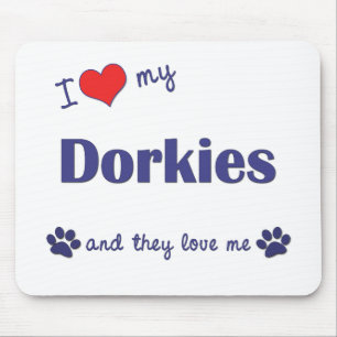 I Liebe mein Dorkies (mehrfache Hunde) Mousepad