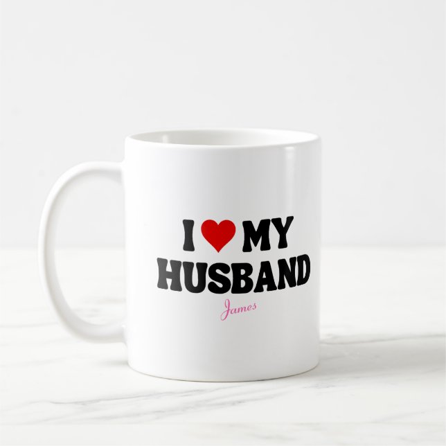 I Liebe Mein Ehemann Herz Romantischer Individuell Kaffeetasse (Links)