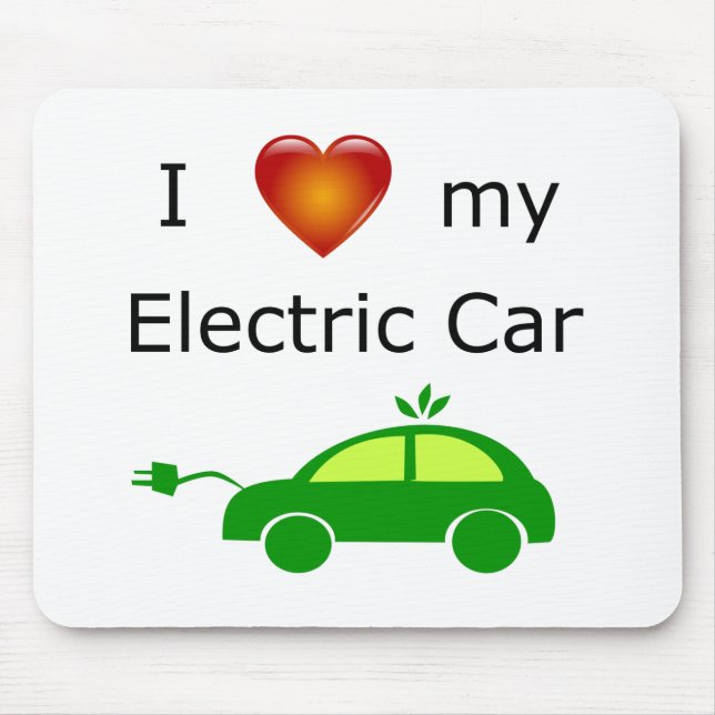 I Liebe mein elektrisches Auto Mousepad (Vorne)