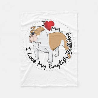 I Liebe mein englischer Bulldoggen-Hund Fleecedecke