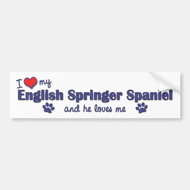 I Liebe mein englischer SpringerSpaniel Autoaufkleber (Vorne)