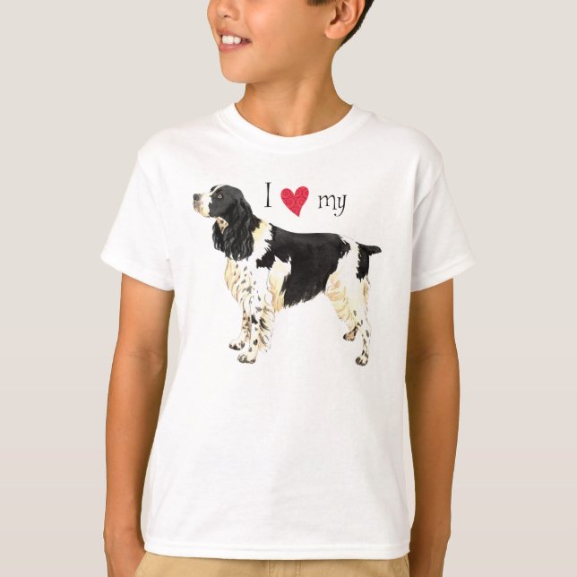 I Liebe mein englischer SpringerSpaniel T-Shirt (Vorderseite)