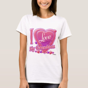 I Liebe Mein Enkel rosa/lila - Herz T-Shirt