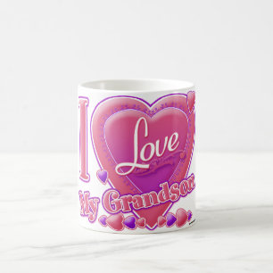 I Liebe Mein Enkel rosa/lila - Herz Tasse