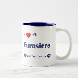 I Liebe mein Eurasiers (mehrfache Hunde) Zweifarbige Tasse