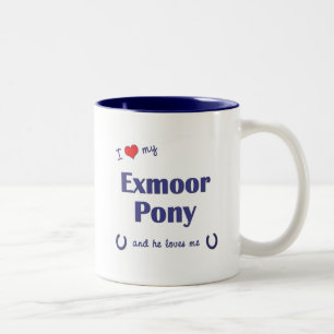 I Liebe mein Exmoor Pony (männliches Pony) Zweifarbige Tasse