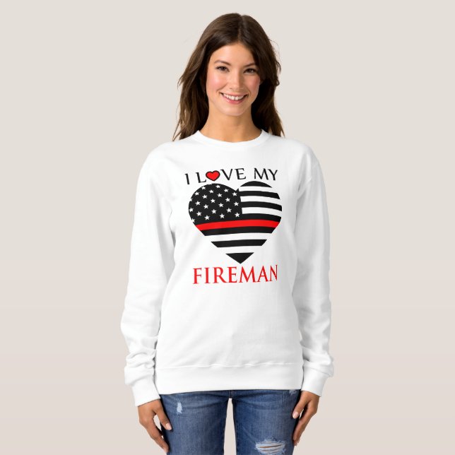 I Liebe Mein Feuerwehrmann - Feuerwehrmann Sweatshirt (Vorne ganz)