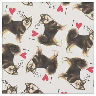 I Liebe mein finnisches Lapphund Stoff