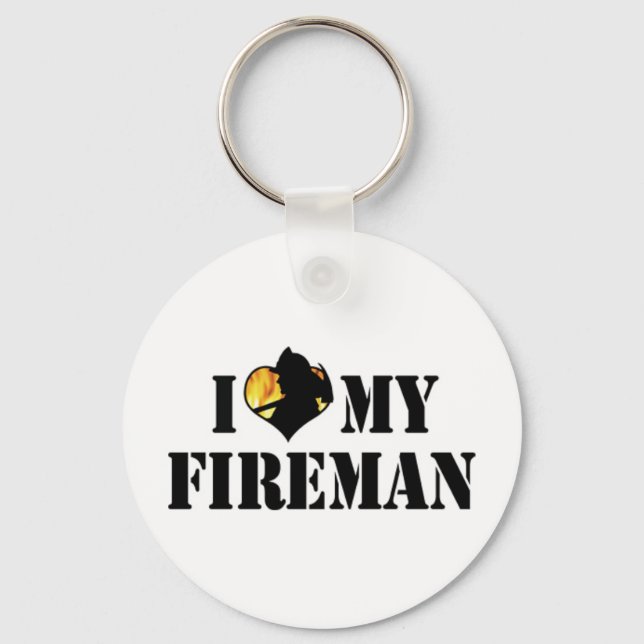 I Liebe Mein Fireman Schlüsselanhänger (Vorderseite)