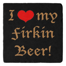 I Liebe mein Firkin-Bier! MarmorsteinTrivet