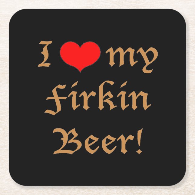 I Liebe mein Firkin-Bier! Untersetzer-Set Rechteckiger Pappuntersetzer (Vorderseite)