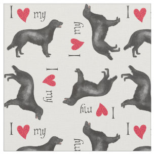 I Liebe mein Flach-Überzogener Retriever Stoff