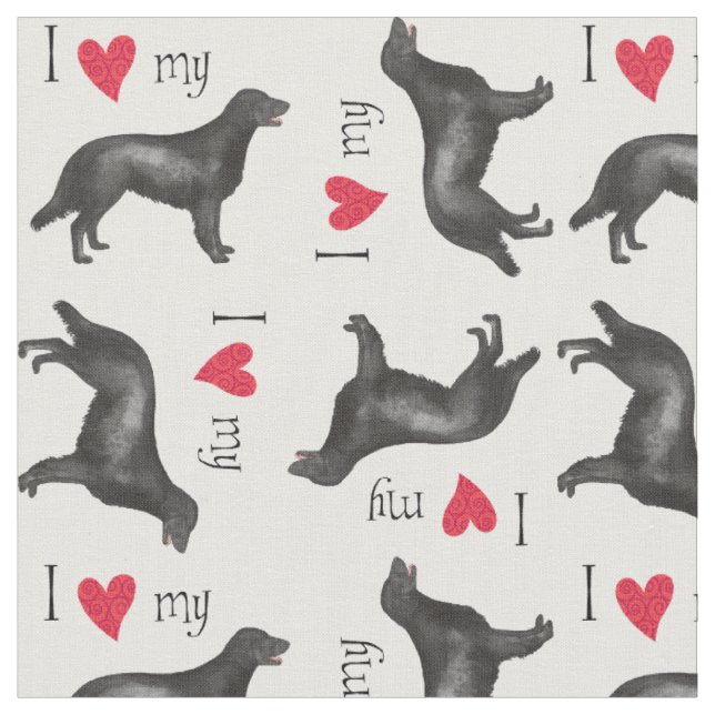 I Liebe mein Flach-Überzogener Retriever Stoff (Nahaufnahme)