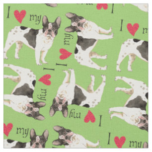 I Liebe mein Frenchie Stoff