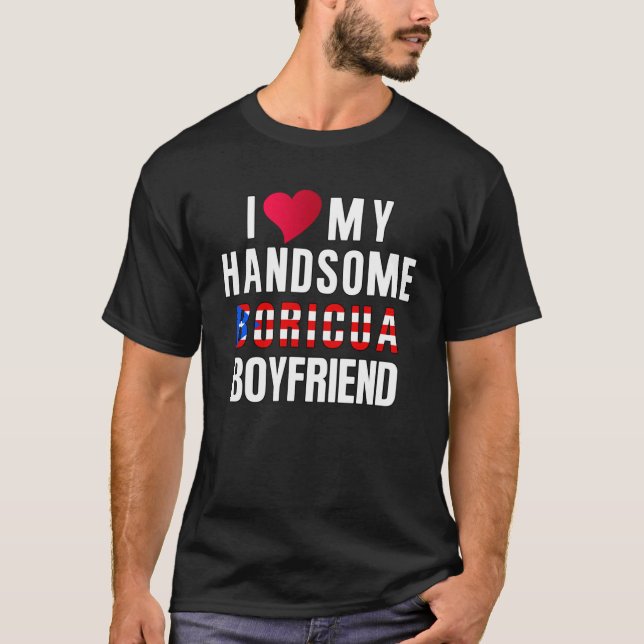 I Liebe Mein Freund Puerto Rico Flag Camiseta Bori T-Shirt (Vorderseite)