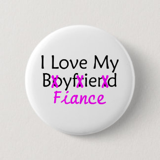 I Liebe mein Freund-Verlobte-Rosa Button