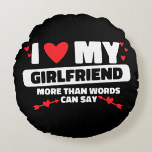 I Liebe mein Freundin Herz Rundes Kissen