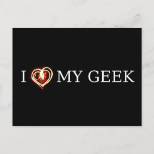 I LIEBE MEIN GEEK POSTKARTE