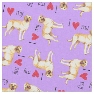 I Liebe mein gelber Labrador Stoff