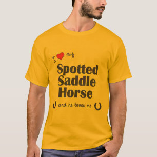I Liebe mein gepunktetes Sattel-Pferd (männliches T-Shirt