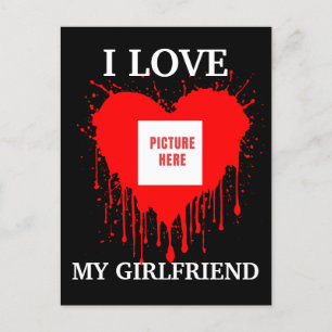 I LIEBE MEIN GIRLFRIEND CUSTOM VALENTINSTAG POSTKARTE