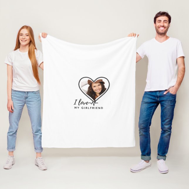 I LIEBE MEIN GIRLFRIEND Foto Geschenk Personalisie Fleecedecke (Beispiel)