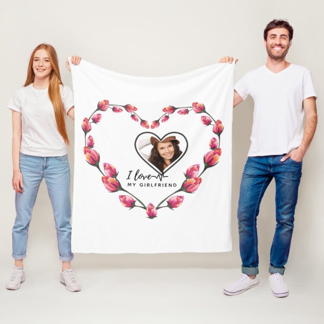 I LIEBE MEIN GIRLFRIEND Foto Geschenk Personalisie Fleecedecke (Beispiel)