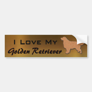 I Liebe mein goldener Retriever Autoaufkleber