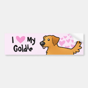 I Liebe mein goldener Retriever Autoaufkleber