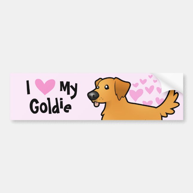 I Liebe mein goldener Retriever Autoaufkleber (Vorne)