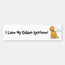 I Liebe mein goldener Retriever-Autoaufkleber