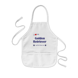 I Liebe mein goldener Retriever (männlicher Hund) Kinderschürze