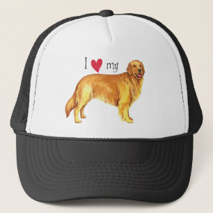 I Liebe mein goldener Retriever Truckerkappe