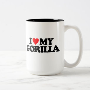 I LIEBE MEIN GORILLA ZWEIFARBIGE TASSE