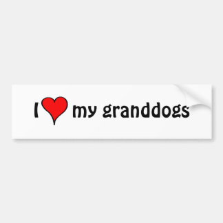 I Liebe mein Granddogs Autoaufkleber