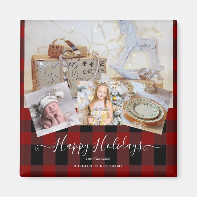 I Liebe Mein GRANDMA - FOTO COLLAGE Großeltern-Ges Magnet (Vorne)