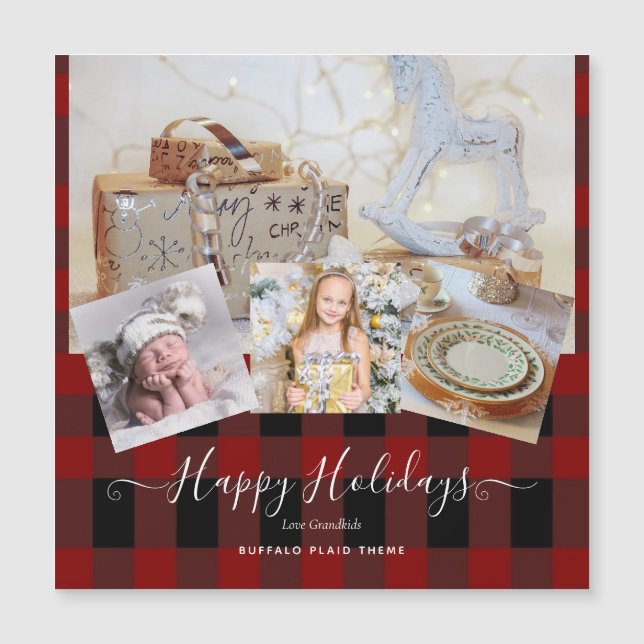 I Liebe Mein GRANDMA - FOTO COLLAGE Großeltern-Ges Magnetkarte (Vorderseite)