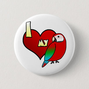 I Liebe mein Greenwing Macaw Button