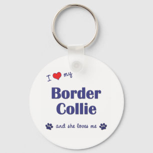 I Liebe mein Grenzcollie (weiblicher Hund) Schlüsselanhänger