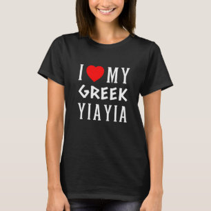 I Liebe Mein griechisches Yiayia Rotes Herz Griech T-Shirt