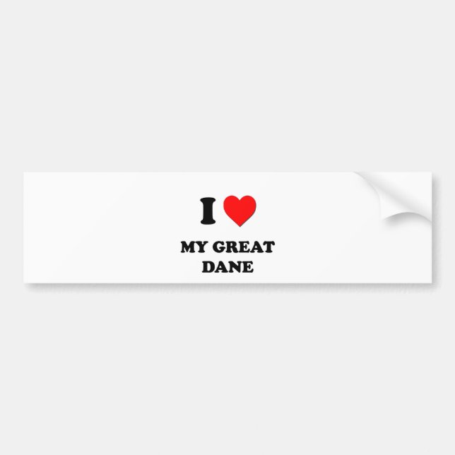 I Liebe mein großer Däne Autoaufkleber (Vorne)