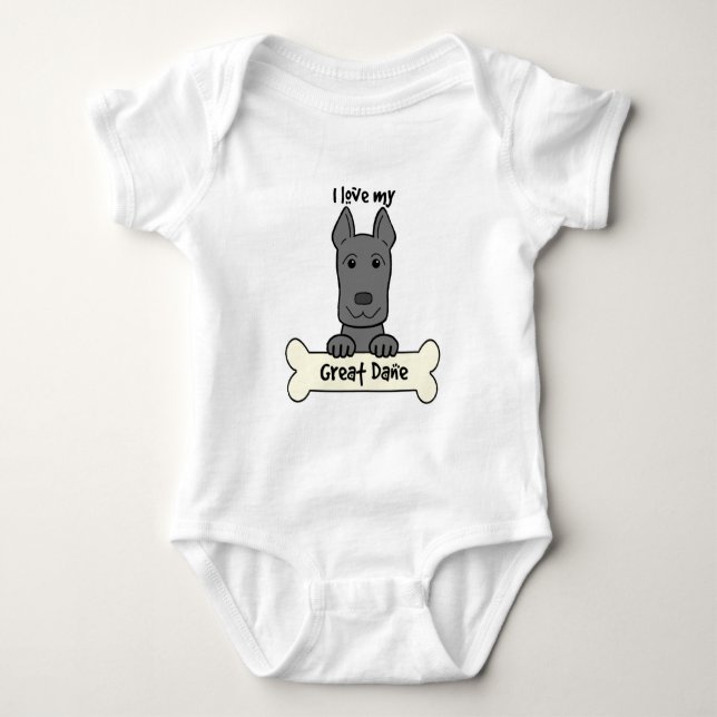 I Liebe mein großer Däne Baby Strampler (Vorderseite)