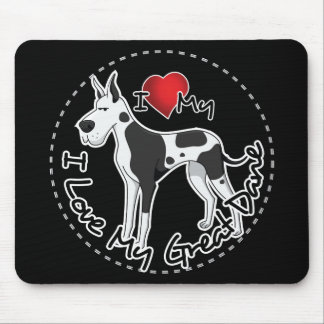I Liebe mein großer Däne-Hund Mousepad