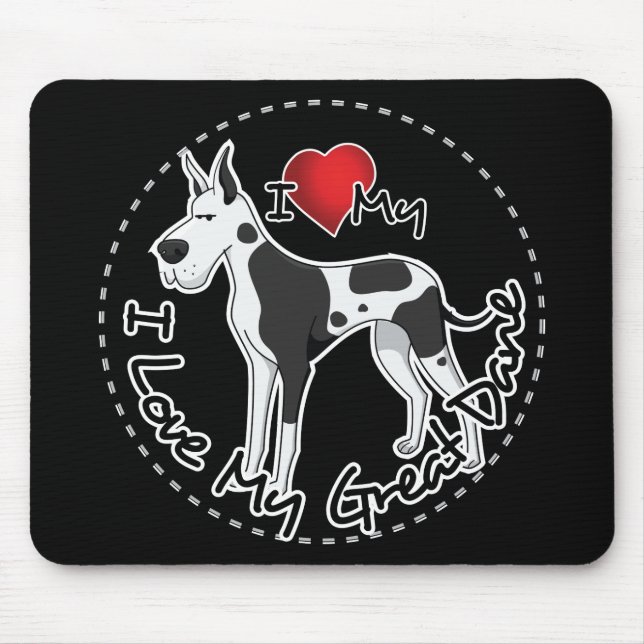 I Liebe mein großer Däne-Hund Mousepad (Vorne)