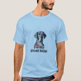 I Liebe mein großer Däne-Sattel-T-Shirt T-Shirt
