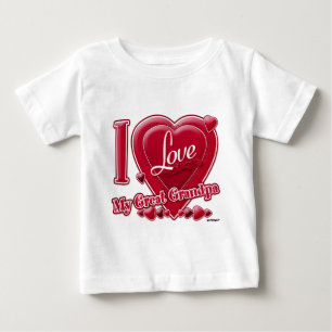 I Liebe Mein großer Großvater rot - Herz Baby T-shirt